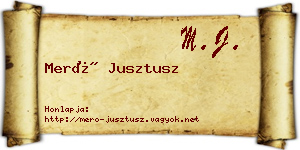 Merő Jusztusz névjegykártya